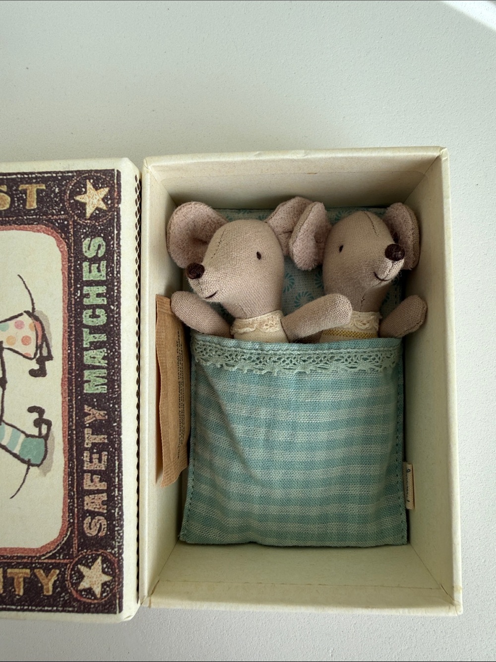 Maileg Baby Twin Mice in Box (Collars)